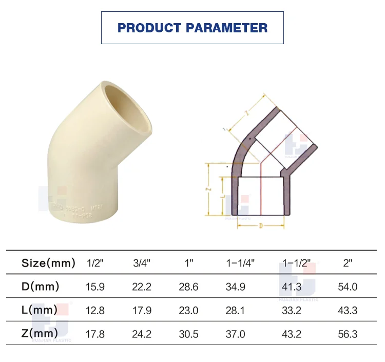 Hj Factory 30 60 120 135 180 Degree Straight Street Cpvc Elbow Pipe ...