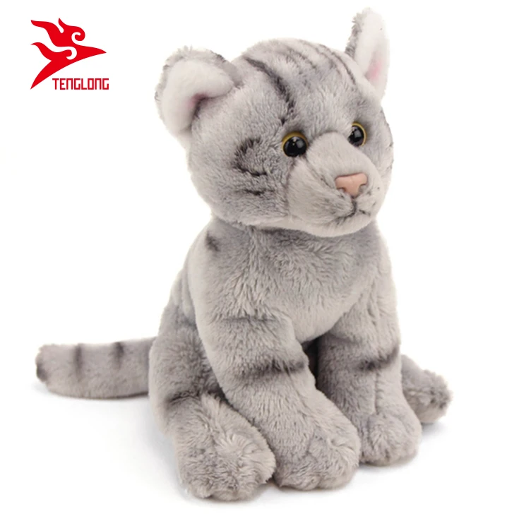 gray tabby stuffed animal