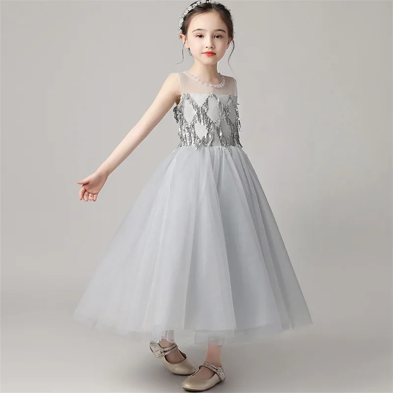 
prom dresses for Kids Shoulderless Collar Birthday Wedding Party Princess Prom Dress Little Girls 