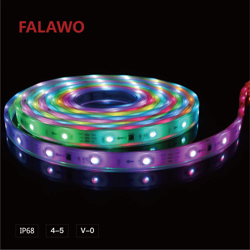 Falawo hot sale snon waterproof smd 5050 and smd 3014 rgb cct flexible led strip lighting