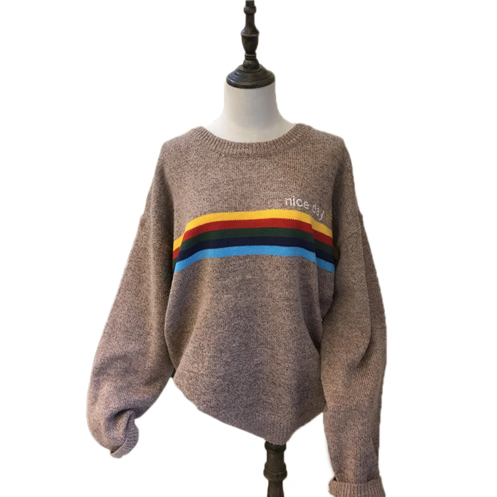 OEM round neck knitwear custom jacquard embroidery knit acrylic korean pullover men sweater guangzhou