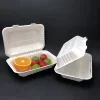 biodegradable sugarcane bagasse clamshell carry out box compost eco friendly to go containers for fried chicken