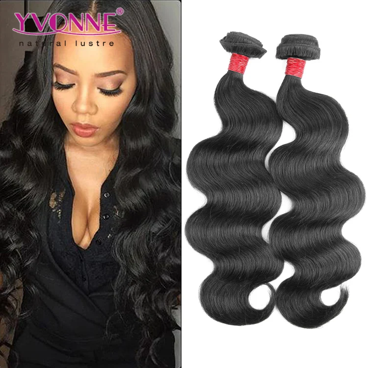 

Yvonne Wholesale Hair Supplier Brazilian Human Hair Body Wave 100 Virgin Hair Weave, Natural color(#1b)