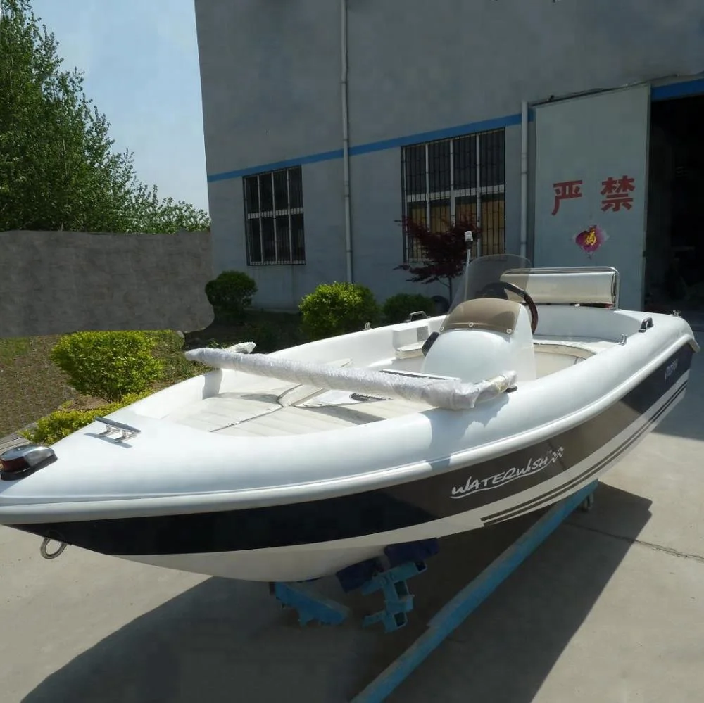 

Factory fiberglass fishing yacht with motor, Customized color