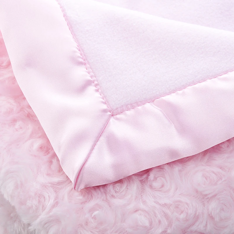 Super Soft 100 Polyester Microfiber Baby Fleece Blanket With Satin
