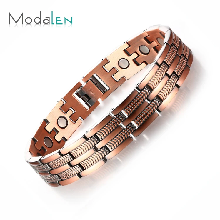 

Modalen Man Pain Relief Pure Copper Health Blood Pressure Custom Magnetic Bracelet, Customized color