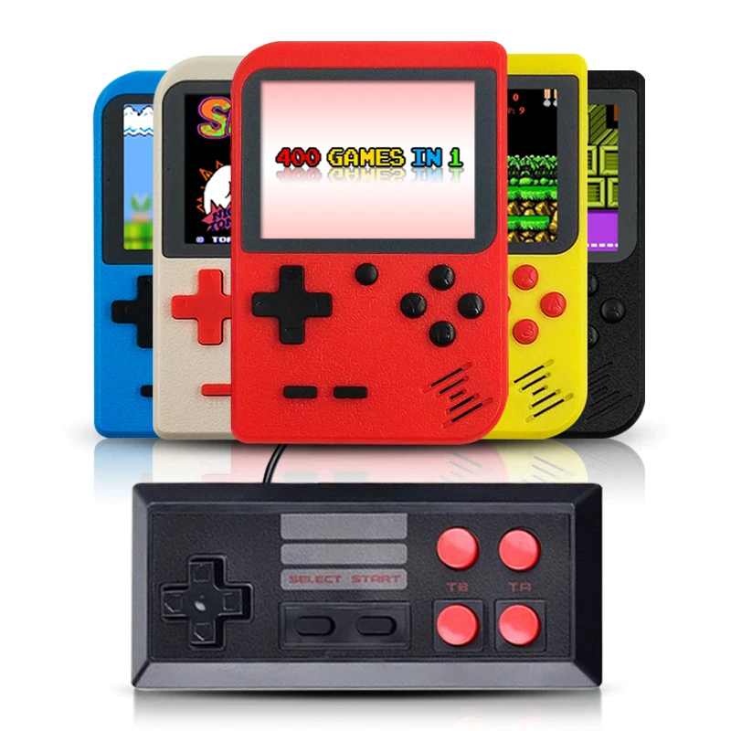 2019 new YLW  8 bits mini TV retro handheld game console player build 400 games support 2 players