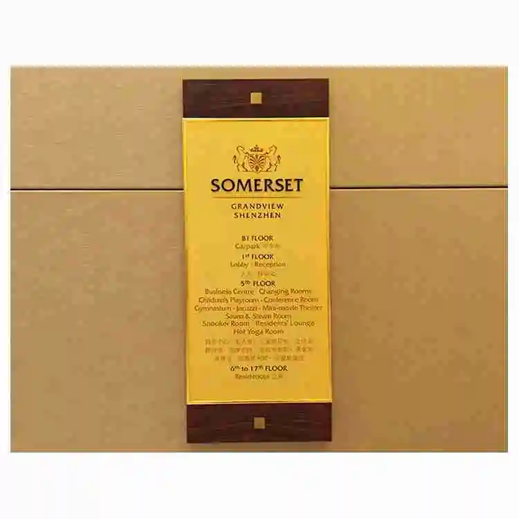 COSUN Custom Engraved Bronze LED Name Plate Modern Vintage Metal Decorative Wall Plaque for Hotels