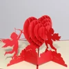 Angels heart Cupid design 3d pop up greeting card for valentine's day