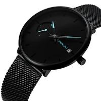 

2019 New Mens Watches CRRJU Unique Design Stainless Steel Mesh Strap Luxury Sport Wrist Watch Men's Fashion Casual Date Watches