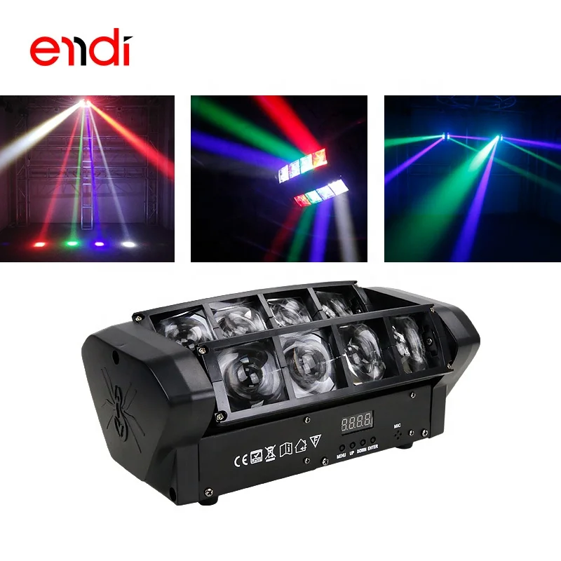 
ENDI Hot sell 4in1 rgbw mini 8 eye spider led beam stage lighting with imported beads for Karaoke dance room dj lights 