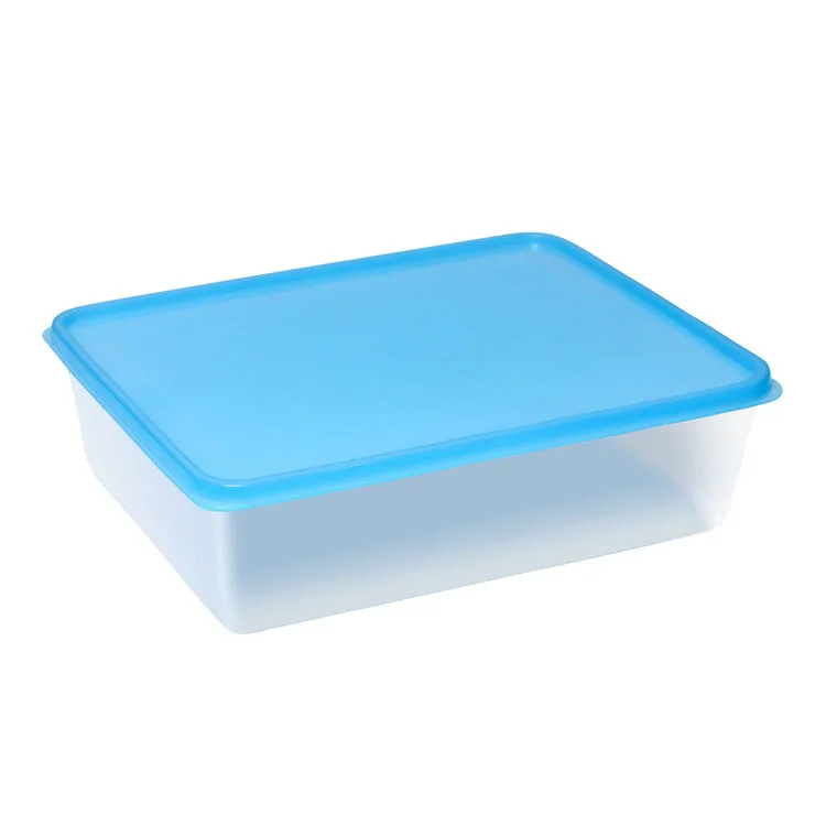 

houseware rectangular fridge food vacuum storage container plastic, Blue;clear