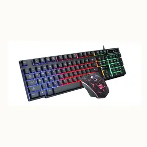 White Wired Illuminated Gaming Keyboard Mouse