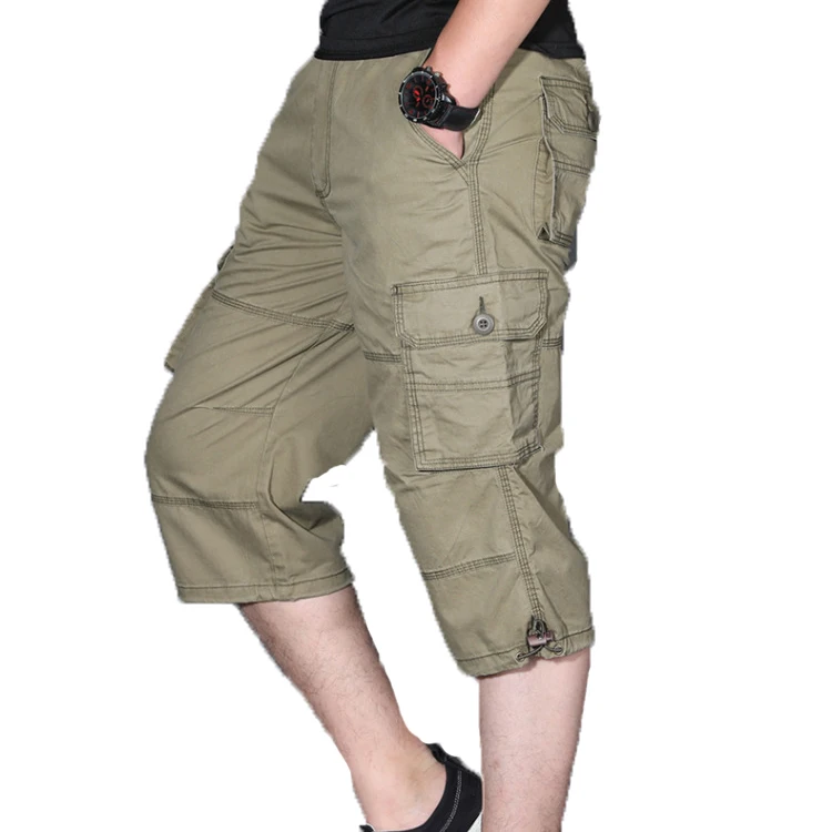 

Summer Fashionable Cotton Chino Cargo Shorts For Men, Army green/khaki/gray