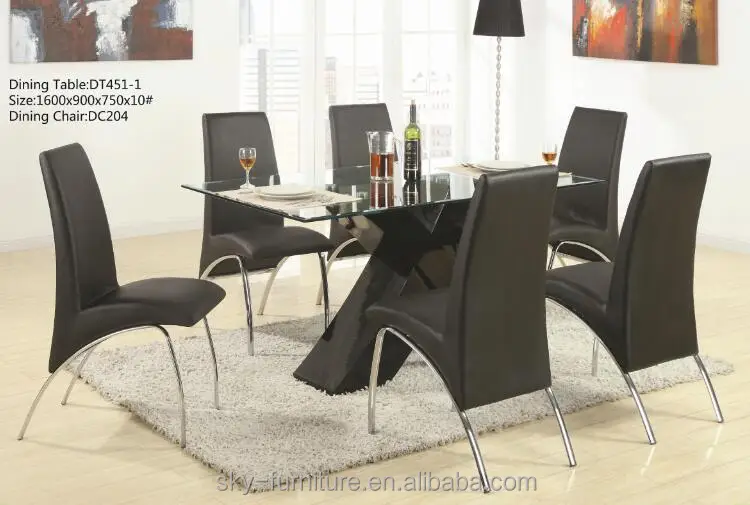DT451-1 rectángulo juego de comedor de vidrio MDF de precios ... DT451-1 rectángulo juego de comedor de vidrio MDF de precios ...