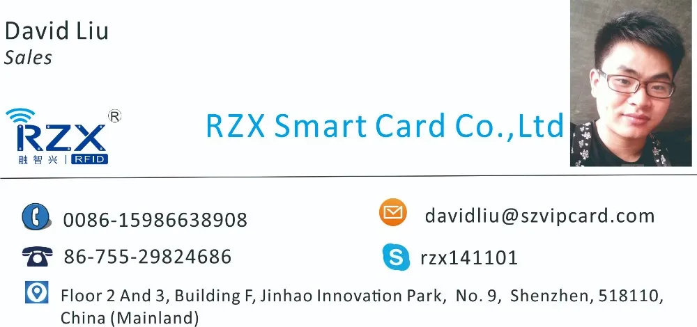 business card for david
