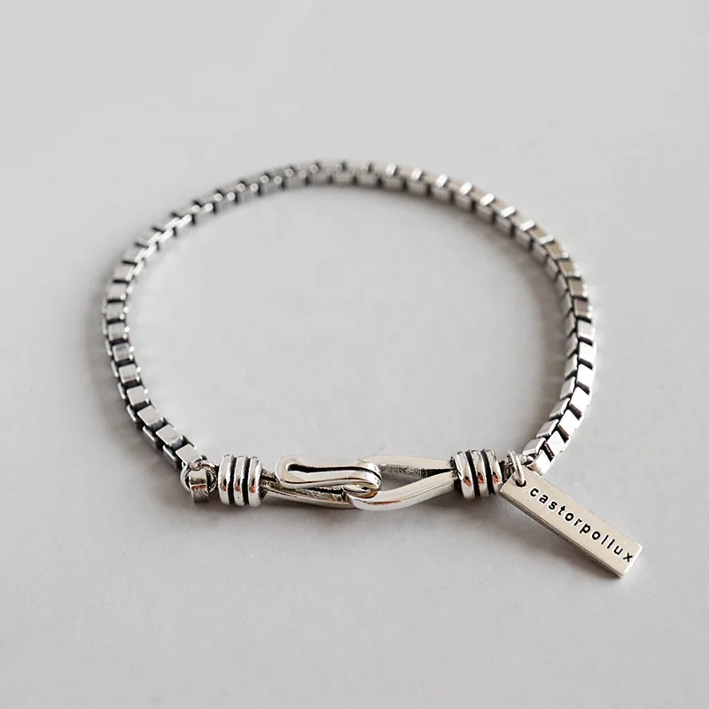 

Jewelry Bracelet Silver Chain engraved 925 sterling silver bracelet