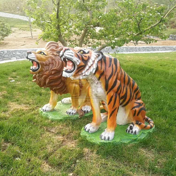 Outdoor Resin Animal Sculpture Life Size Fiberglass Tiger Statue Buy