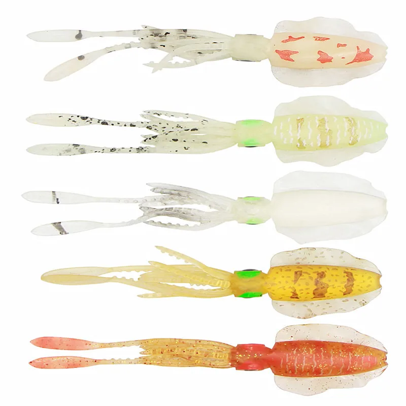 6.5/9.5/12/15cm 1.2/4.3/8.4/14g Squid Bait Squid Lure With Ear Thin Fin
