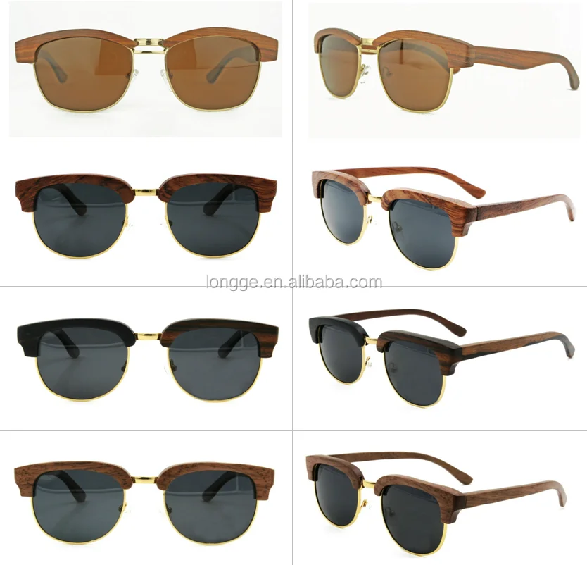 Custom Logo Uv 400 Polarized Wooden Outdoor Driving Sun Glasses For Men