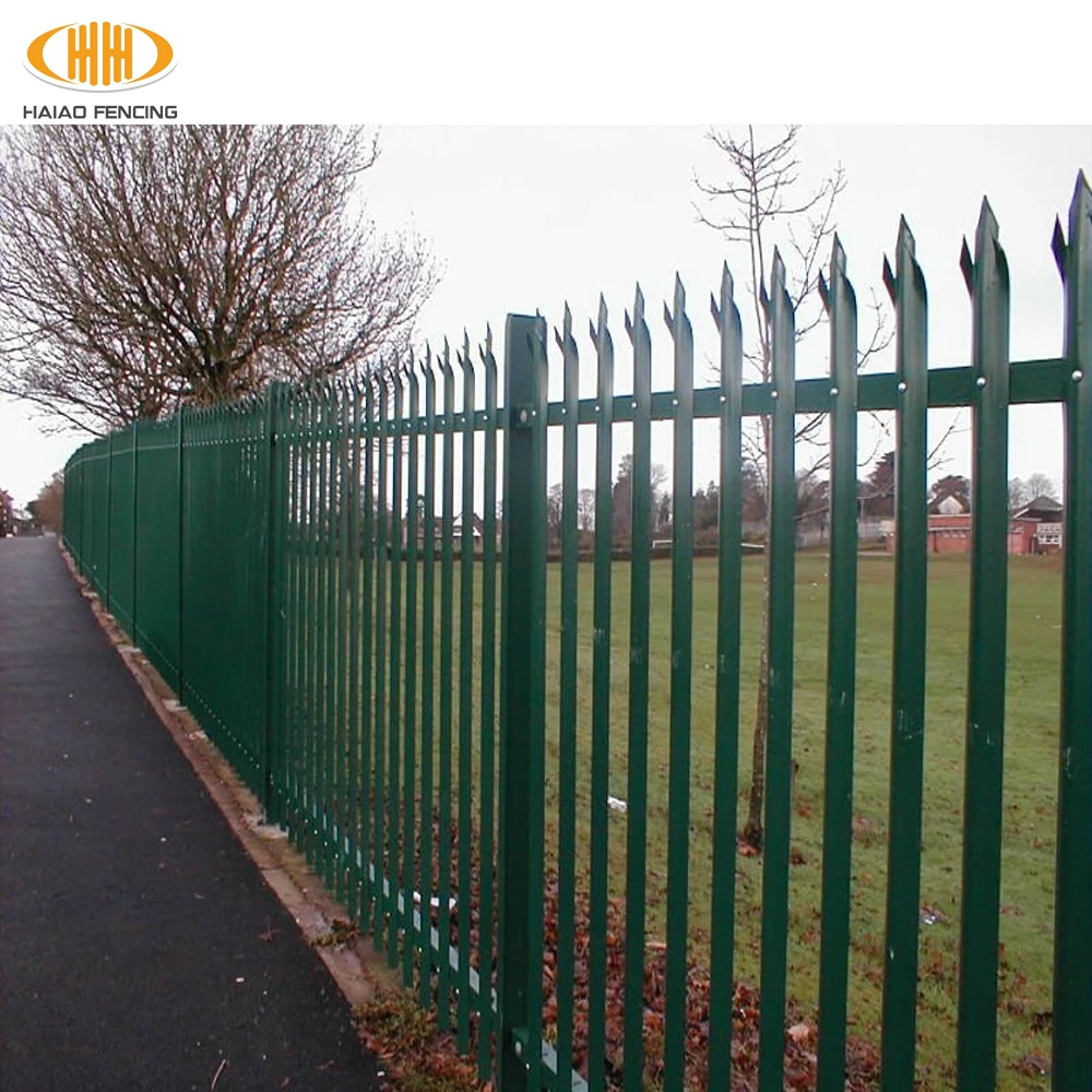 

High quality Europe heavy duty security W type D type galvanized steel palisade fence and fencing,steel palisade fence designs, Green, blue, red, yellow, black,etc