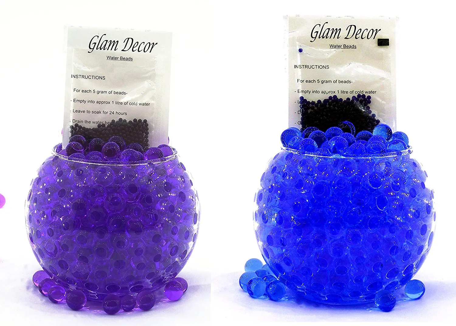 Decorative Accessories Glam Decor Water Beads BlackClear 2 Packs Soil