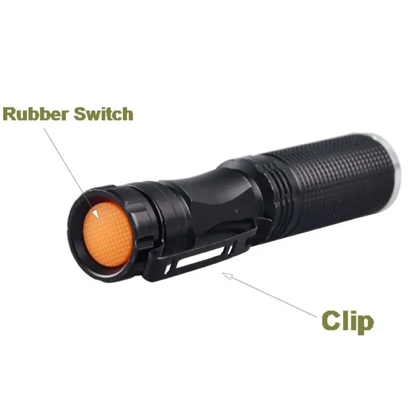 Mini Clip 3W 300LM AA Battery LED Reflector Torch With White