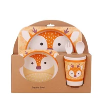 

bamboo fiber kids dinner set