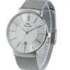 Flat dial quartz 316 stainless steel 3 5atm waterproof watches