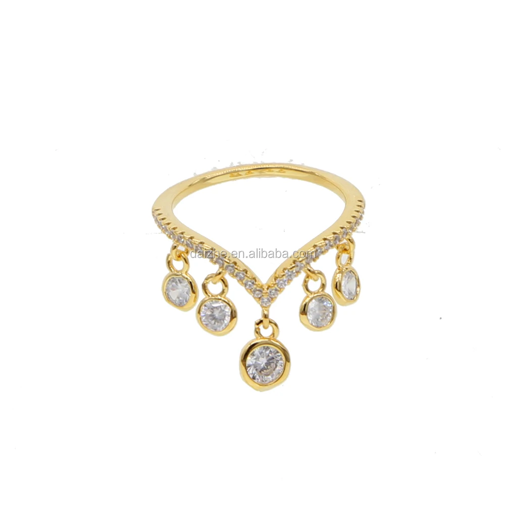 

fashion women bezel cz charm rings with gold filled for tenns girl lady rings jewelry