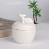 3D Design Ceramic White Apple Shaped Case Box Jewelry
