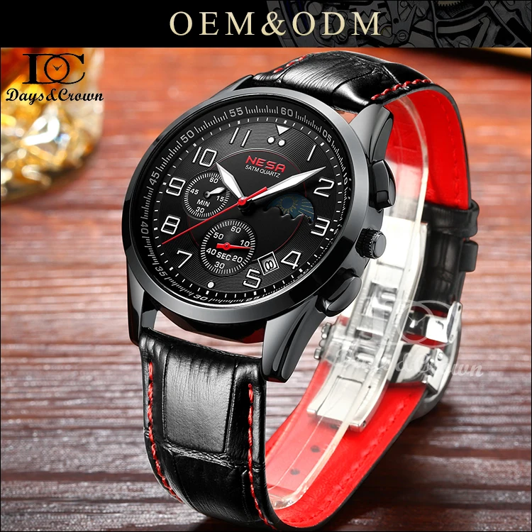 

2017 new arrival 5ATM waterproof men watch Chronograph function japanese quartz watch, As shown