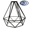 Lighting Metal Lamp Guard for Pendant String Lights Vintage Lamp Holders Iron Wire Diamonds Shape