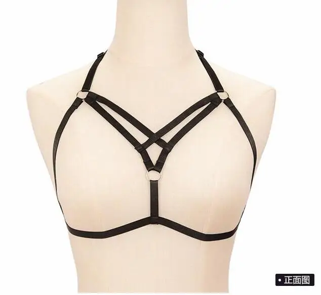 

Sexy Women Cross Strappy Harness Bra Bustier Vest Crop Top Bralette Blouse, Black,white