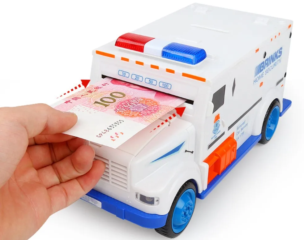 Plastic Money Boxes Cute Saving Coin Bank Securicar Cash Truck Toy With Lights For Kids Buy