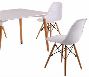 Modern White Plastic Chair With Wooden Legs Modern White Plastic Chair With Wooden Legs