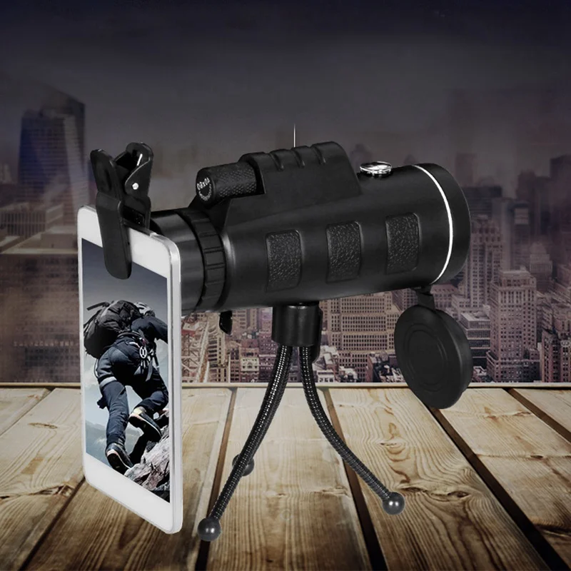 

40X60 HD Portable Monocular Telescope Telephoto Lens Optical Prism Mobile Phone Camera Lens + Tripod Universal for Smartphones