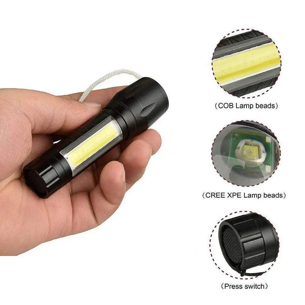 Mini Cree LED Household Flashlight Torch 3W 220Lumens for Outdoor Camping Travel 