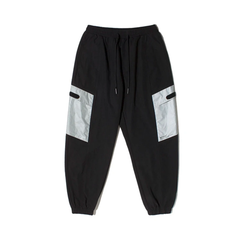 

Wholesale Reflective Printing Pocket Jogger Pants Men, Black/gray