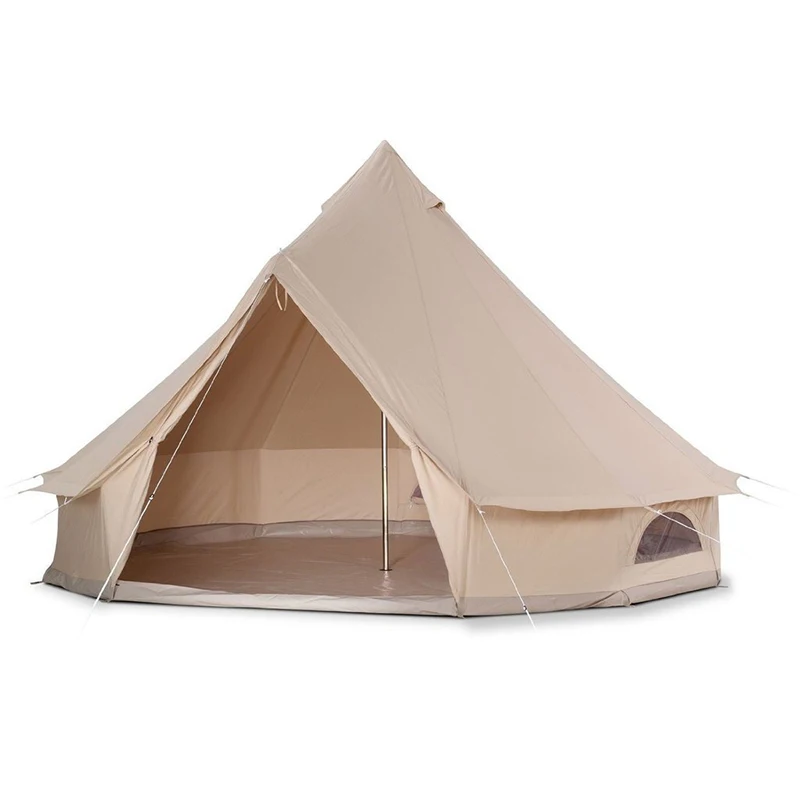 

FUJIE 4M Luxury Cotton Canvas Outdoor Glamping Bell Tent For Sale, Beige