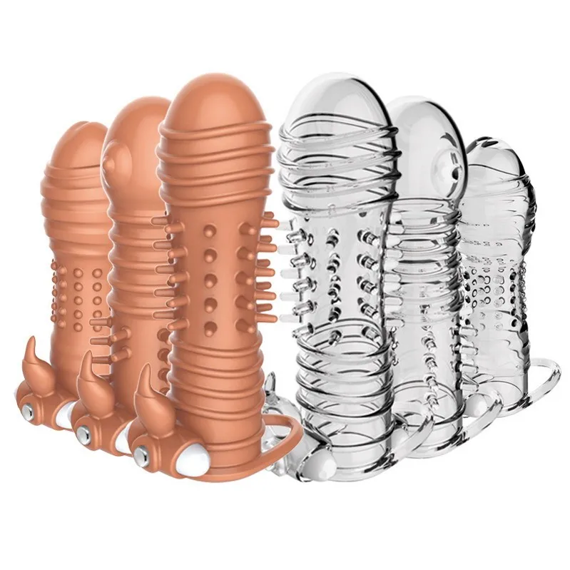 
Vibrating penis sleeve cock ring condom 