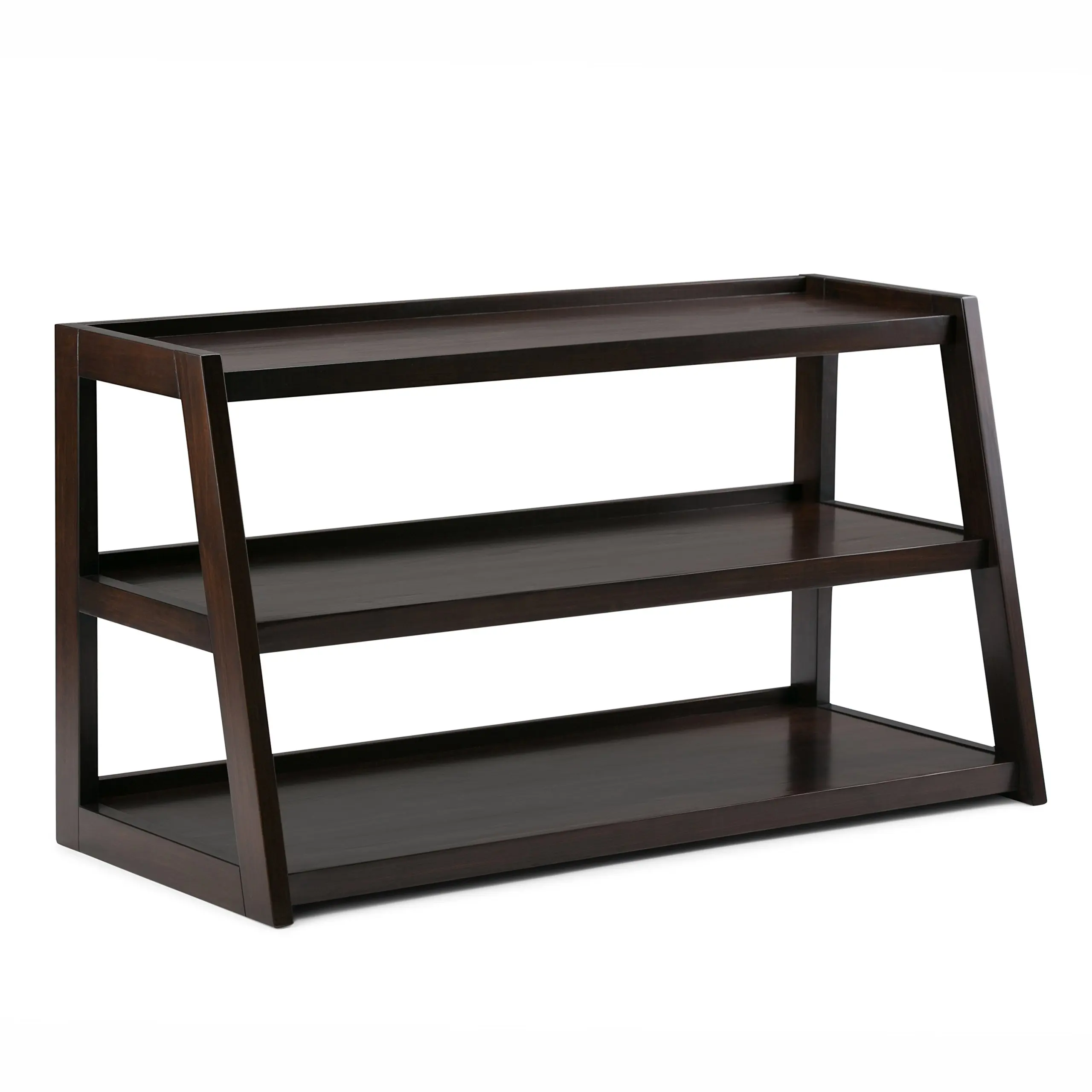Brown Wood Tv Stand Find Deals On Line At Get Quotations Simpli Home Sawhorse Solid Wood Tv Media Stand Dark Chestnut Brown