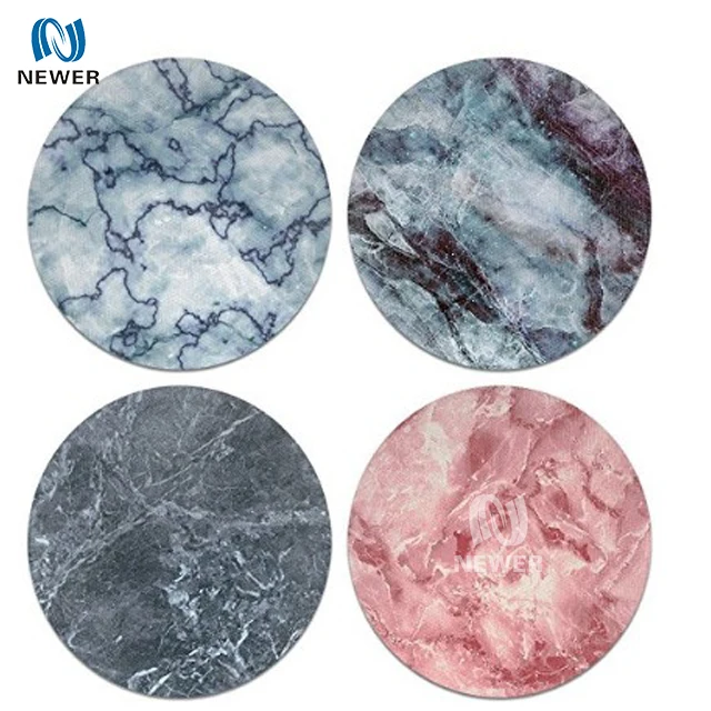 Wholesale Blanks Sublimation Marble Stone Design Absorbent Soft Custom Neoprene Rubber Car Coaster for Drinks