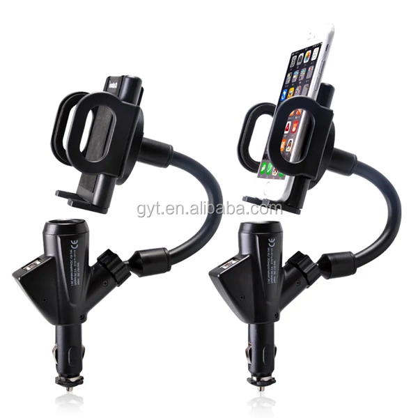 

High quality OEM rotating car phone holder charger for portable phone charger, Black gray red blue