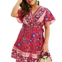 

High quality cheap printing latest fashion ladies casual dress