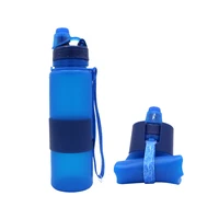 

wholesale best seller 650ML Fitness BPA free portable silicone customized collapsible cycling water bottles