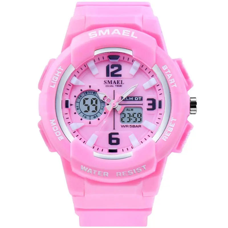 Wholesale Smael 1643 pink waterproof women sport watch