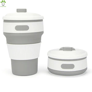 Image of Custom 350ml Outdoor Collapsible Folding Silicone Travel Coffee Mug Cup Foldable