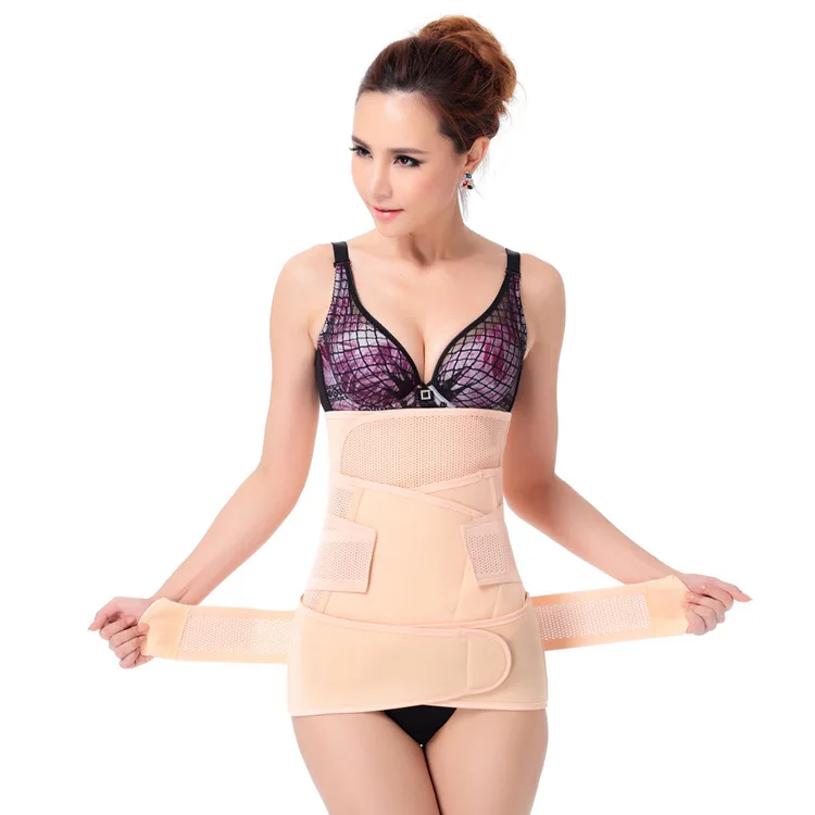 

Wholesale hot 3 in 1 set Postpartum women's slimming belt/girdle Postnatal breathable belly shaper, Blue;white;black;purple;rosy