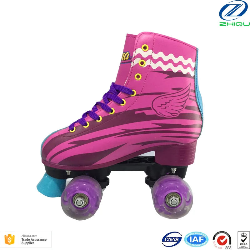 Factory Supply Quad Roller Skates Pu Flashing Led Lights Wheels Patines